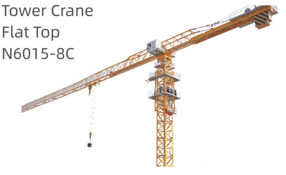 40.5m Height Flat Top Tower Crane 8T Crane Used For High Rise Building
